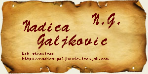 Nadica Galjković vizit kartica